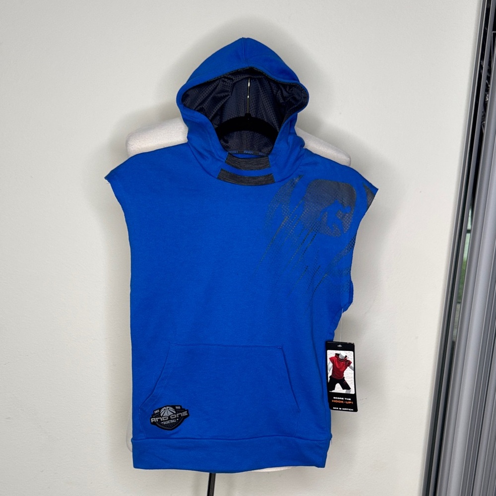 And1 AND ONE Basketball Boys sleeveless hoodie kangaroo pocket large 10/12 NWT